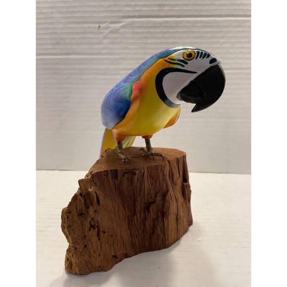 Vintage Brazilian Hand- Crafted Parrot 11" Marked - Picture 11 of 16